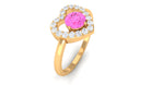 Rosec Jewels-Real Pink Sapphire and Diamond Heart Engagement Ring