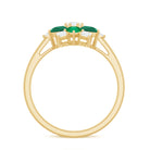 Rosec Jewels-Cocktail Flower Ring with Emerald and Diamond