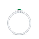 Rosec Jewels-Minimal Emerald Promise Ring with Diamond Halo