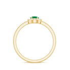 Rosec Jewels-Minimal Emerald Promise Ring with Diamond Halo