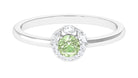 Rosec Jewels-Green Sapphire Minimal Promise Ring with Diamond Halo