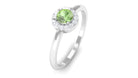 Rosec Jewels-Green Sapphire Minimal Promise Ring with Diamond Halo