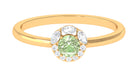 Rosec Jewels-Green Sapphire Minimal Promise Ring with Diamond Halo