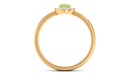 Rosec Jewels-Green Sapphire Minimal Promise Ring with Diamond Halo