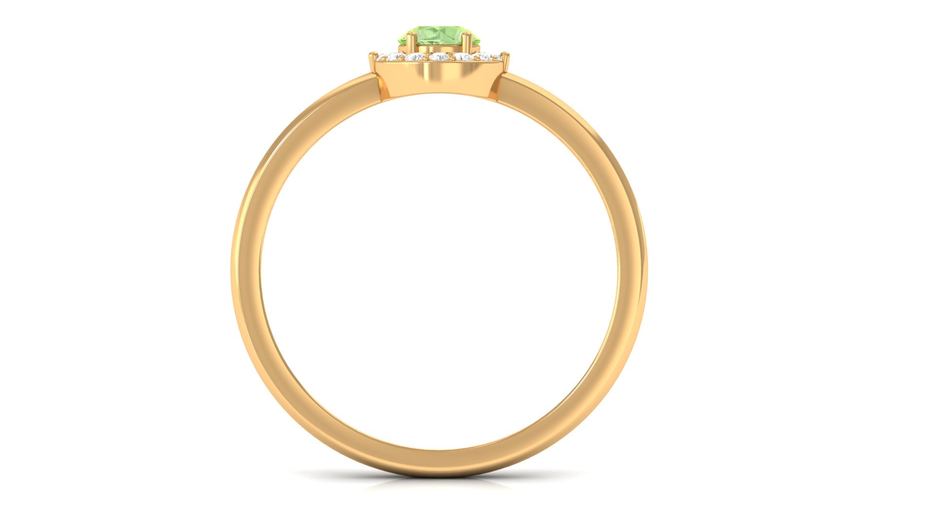 Rosec Jewels-Green Sapphire Minimal Promise Ring with Diamond Halo