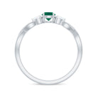 Rosec Jewels-Emerald and Diamond Crossover Promise Ring