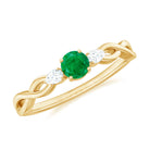 Rosec Jewels-Emerald and Diamond Crossover Promise Ring