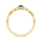 Rosec Jewels-Emerald and Diamond Crossover Promise Ring