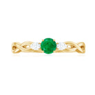 Rosec Jewels-Emerald and Diamond Crossover Promise Ring