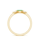 Rosec Jewels-Marquise Cut Emerald East West Promise Ring with Diamond Trio