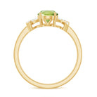 Rosec Jewels-Split Shank Oval Peridot and Diamond Solitaire Engagement Ring