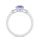 Rosec Jewels-Split Shank Oval Tanzanite and Diamond Solitaire Engagement Ring