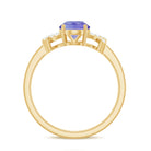 Rosec Jewels-Split Shank Oval Tanzanite and Diamond Solitaire Engagement Ring