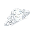 Rosec Jewels-Oval Cut Moissanite Solitaire Ring in Spilt Shank