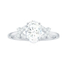 Rosec Jewels-Oval Cut Moissanite Solitaire Ring in Spilt Shank