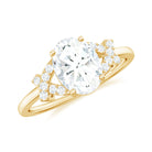 Rosec Jewels-Oval Cut Moissanite Solitaire Ring in Spilt Shank