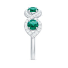 Rosec Jewels-2 CT Lab-Created Emerald and Diamond Braided Half Eternity Band Ring