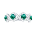 Rosec Jewels-2 CT Lab-Created Emerald and Diamond Braided Half Eternity Band Ring