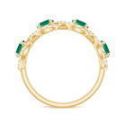 Rosec Jewels-2 CT Lab-Created Emerald and Diamond Braided Half Eternity Band Ring