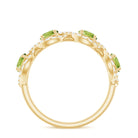 Natural Peridot Half Eternity Ring with Diamond Peridot - ( AAA ) - Quality - Rosec Jewels