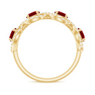 Rosec Jewels-Lab-Created Ruby and Diamond Braided Half Eternity Band Ring