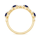 Rosec Jewels-2 CT Lab-Created Blue Sapphire and Diamond Braided Half Eternity Band Ring