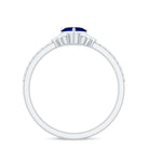 Rosec Jewels-Heart Shaped Blue Sapphire Designer Ring with Diamond Half Halo