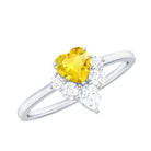 Rosec Jewels-Heart Shape Yellow Sapphire and Diamond Engagement Ring