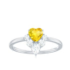 Rosec Jewels-Heart Shape Yellow Sapphire and Diamond Engagement Ring