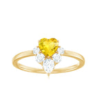 Rosec Jewels-Heart Shape Yellow Sapphire and Diamond Engagement Ring