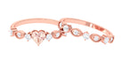 Rosec Jewels-Heart Shape Morganite Stackable Ring Set with Diamond