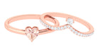 Rosec Jewels-Heart Shape Morganite Ring Set with Diamond