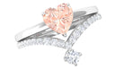 Rosec Jewels-Heart Shape Morganite Ring Set with Diamond