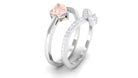 Rosec Jewels-Heart Shape Morganite Ring Set with Diamond