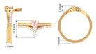 Rosec Jewels-Heart Shape Morganite Ring Set with Diamond