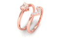 Rosec Jewels-Heart Shape Morganite Solitaire Ring Set with Diamond