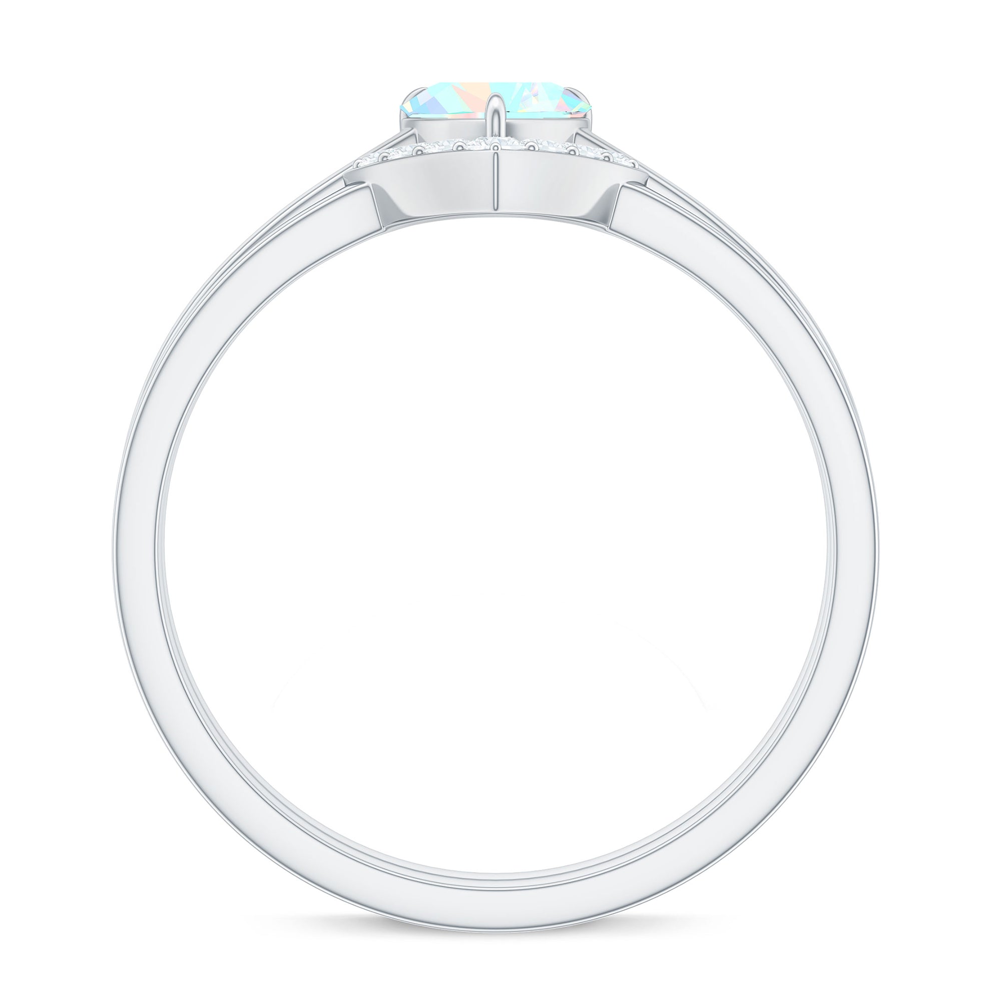 Rosec Jewels-Heart Shape Ethiopian Opal and Diamond Ring Set