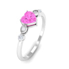 Rosec Jewels-Solitaire Pink Sapphire and Diamond Heart Promise Ring