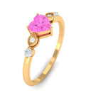 Rosec Jewels-Solitaire Pink Sapphire and Diamond Heart Promise Ring