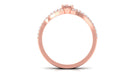 Rosec Jewels-Genuine Morganite and Diamond Stackable Ring Set