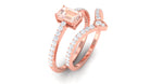 Rosec Jewels-Genuine Morganite and Diamond Stackable Ring Set