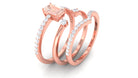 Rosec Jewels-Morganite and Diamond Ring Set in Prong Setting