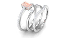 Rosec Jewels-Morganite and Diamond Ring Set in Prong Setting