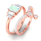 Rosec Jewels-Real Ethiopian Opal and Moissanite Ring Set