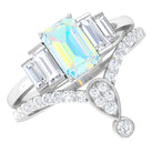 Rosec Jewels-Real Ethiopian Opal and Moissanite Ring Set