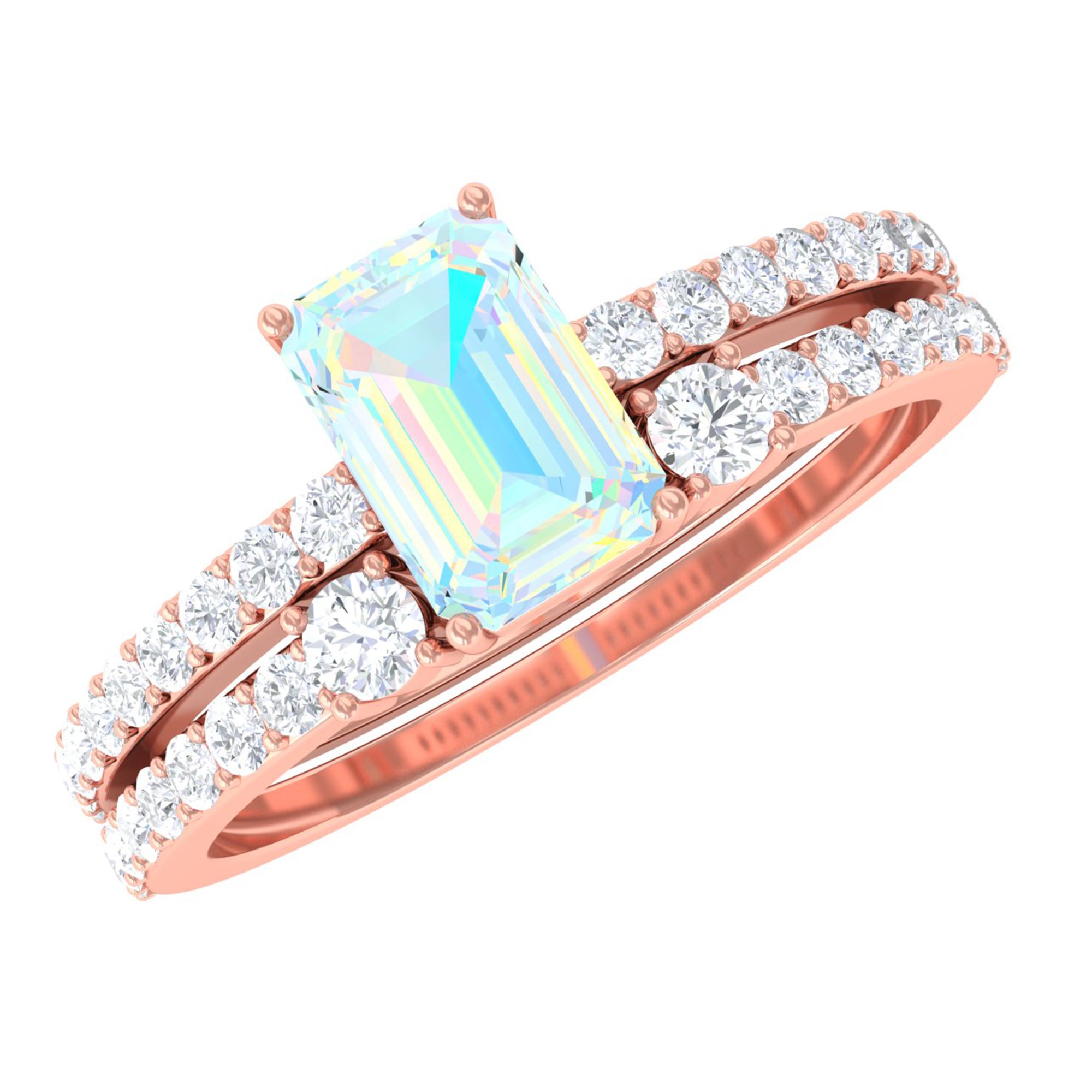 Rosec Jewels-Ethiopian Opal and Diamond Solitaire Ring Set