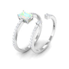 Rosec Jewels-Ethiopian Opal and Diamond Solitaire Ring Set