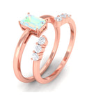 Rosec Jewels-Natural Ethiopian Opal and Diamond Solitaire Ring Set