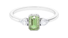 Rosec Jewels-Green Sapphire and Diamond Three Stone Ring in Bezel Setting