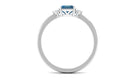 Rosec Jewels-Octagon Cut London Blue Topaz Engagement Ring with Diamond Accent